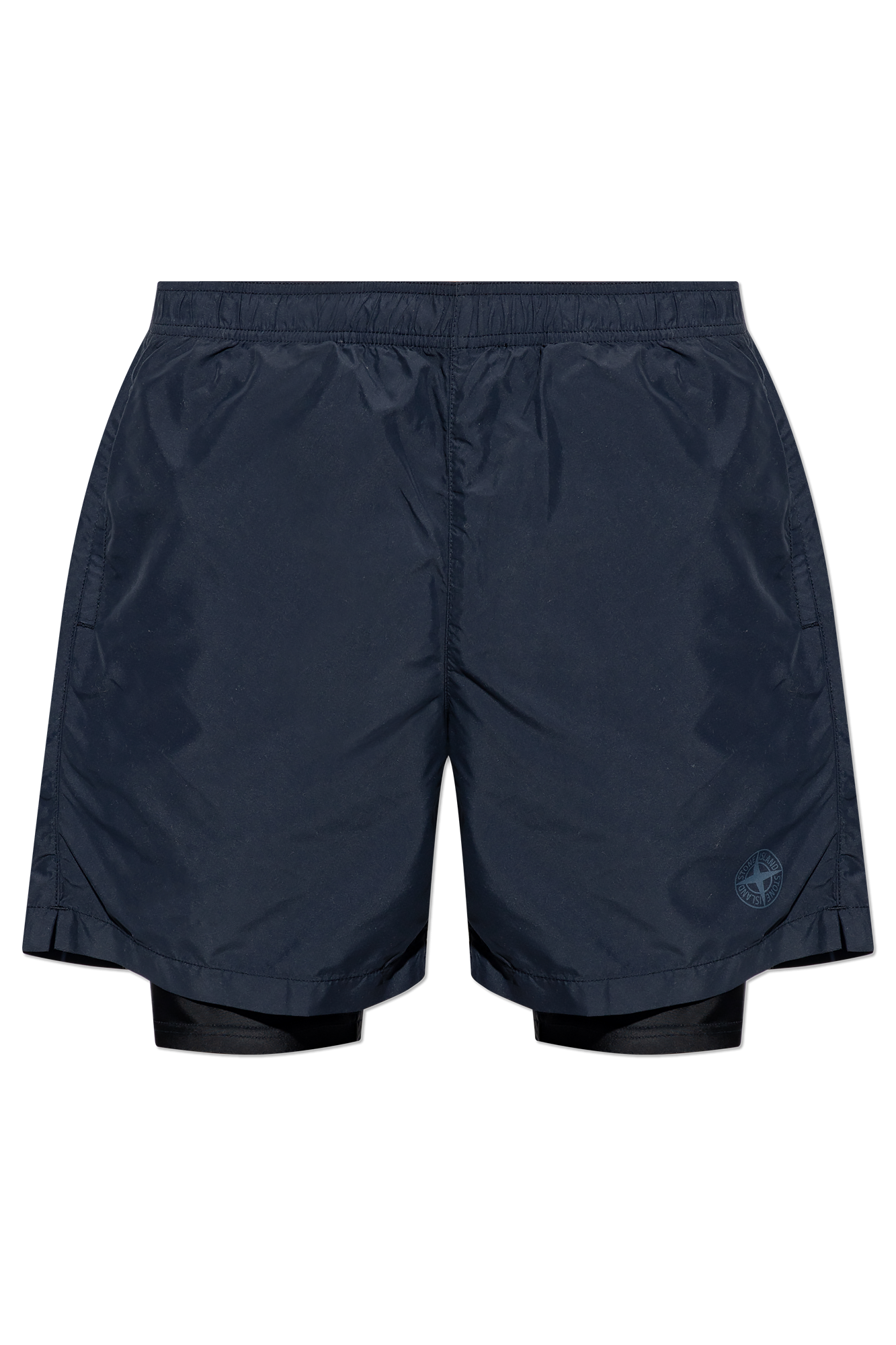 Navy blue Two-layer shorts with logo Stone Island - Vitkac Canada